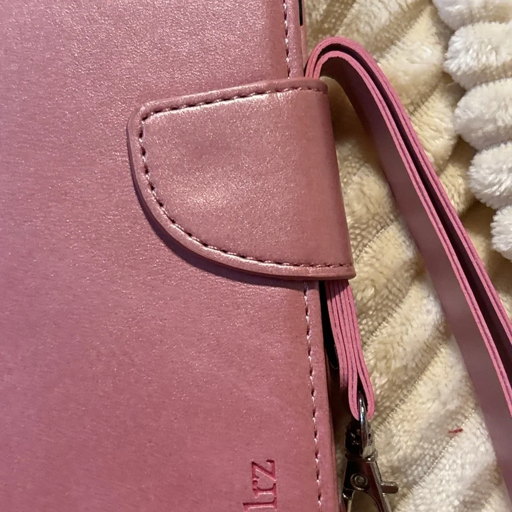 New WuGiz Case for Samsung Calay 22 5G wristlet(rose/pink) with screen protector